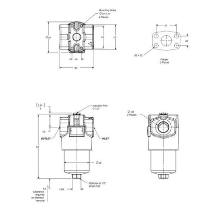 High Pressure In-Line Industrial Filter - DF Series (6090 PSI) by HYDAC - Image 2