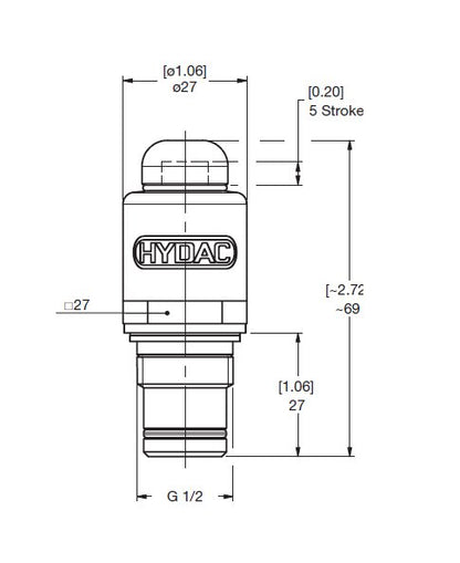 Hydac Medium Pressure Visual Manual Reset Differential Clogging Indicator - VM8BM.1 - Image 2