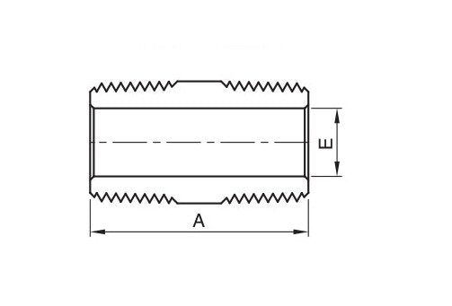 Close Nipple Fitting, ICN Series 1/4 Inch, Male NPT Threads - Image 2