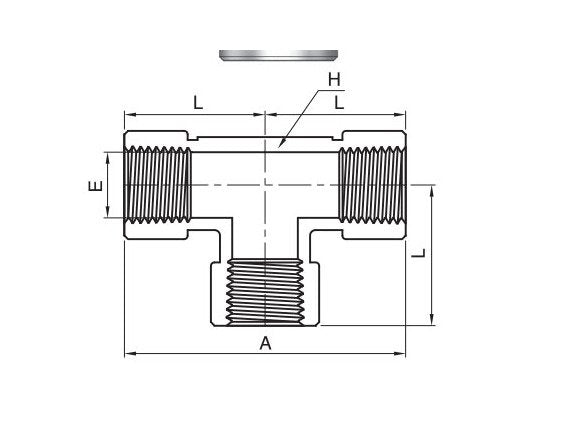 IFT Series 1/2 Inch Female Tee Fitting - NPT Threads, Stainless Steel - Image 2
