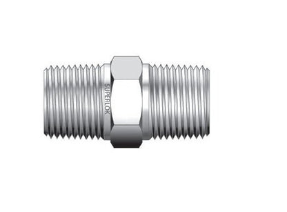 316 Stainless Steel IHN Series 3/8" Hex Nipple Fitting - Image 1