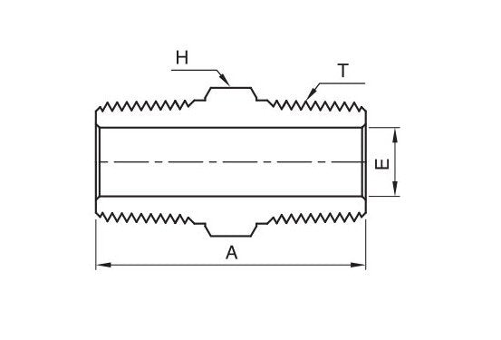 316 Stainless Steel IHN Series 3/8" Hex Nipple Fitting - Image 2