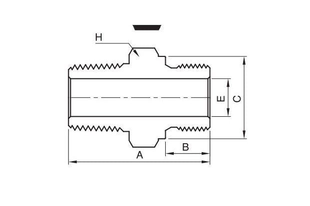 1/2 inch Hex Nipple Fitting - IHN Series NPT/ISO Parallel - Image 2
