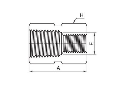 IHRC 1/2in to 1/4in Hex Reducing Coupling - Image 2