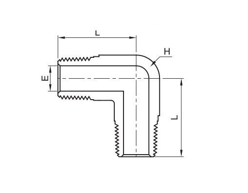 IME Series 1/2in Pipe Size Male Elbow - NPT Threads - Image 2