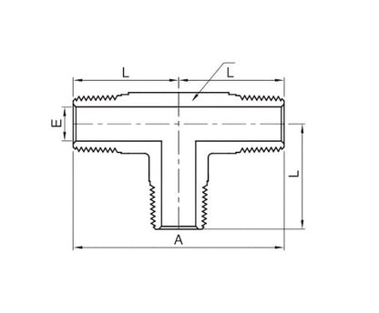 IMT Series 1/4 in Male Tee Fitting - NPT Threads - Image 2