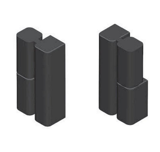 Left Hand Screw-On Hinge - Zinc with Black Powder Coat, M5 Thread - Image 1