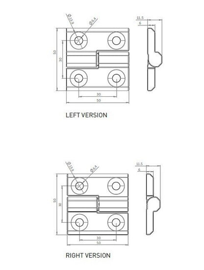 Heavy-Duty Right Chrome Plated Screw-On Hinge - All Electronics Hardware - Image 2