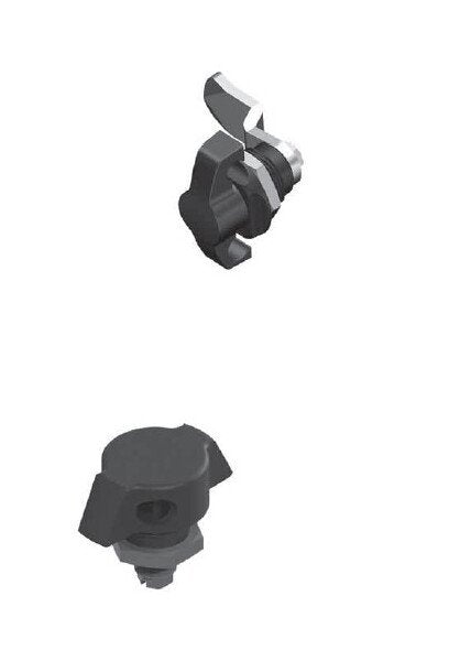Black Powder Coated Single Padlock Hole Quarter Turn Lock - Image 1