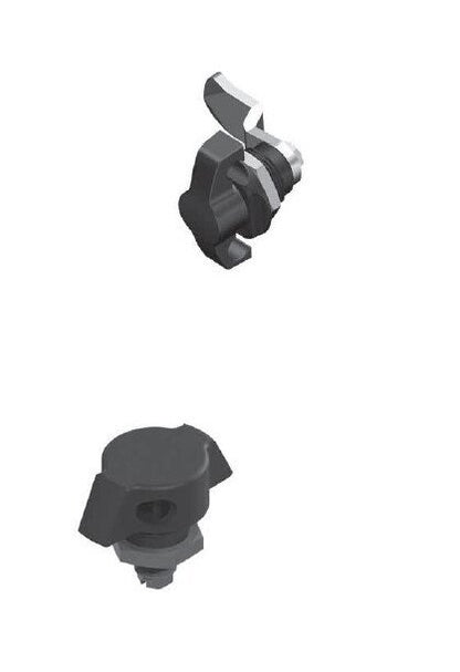 Black Powder Coated Single Padlock Hole Quarter Turn Lock - Image 1