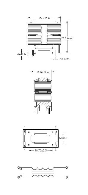 CMF Series 27mH Inductance Common Mode Inductor - Image 2
