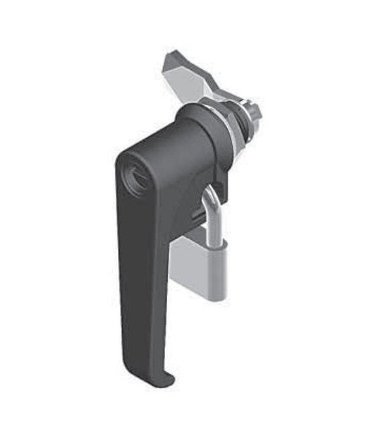Die-Cast Zinc Black Padlock Compatible L-Handle Quarter Turn Lock - Image 1