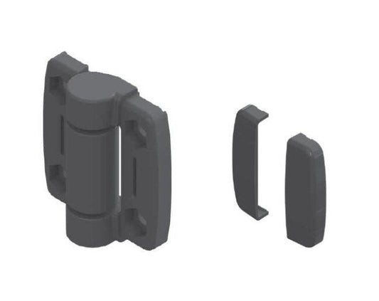 Black Powder Coated Friction Hinge - 0.3 N.m to Open / 2.3 N.m to Close - Image 1