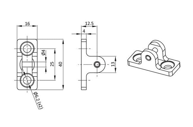 Die-Cast Zinc Plated Rod Catch - Image 2