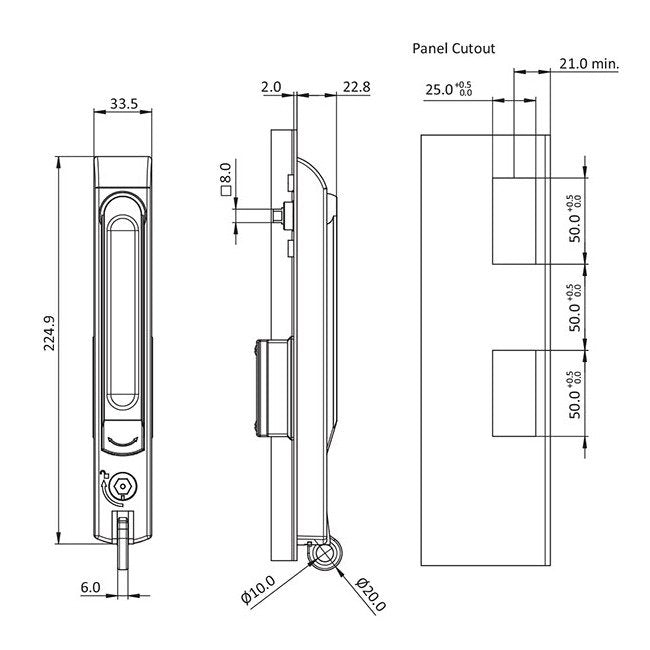 Vandal Resistant Swing Handle with TELCO 7/16 Hex Insert - Image 2