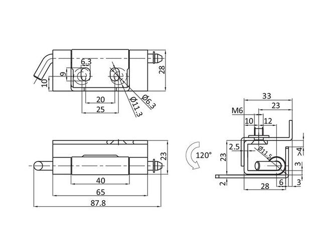 All Electronics Hardware Mild Steel Concealed Hinge - Lift Off, Right and Left - Image 2