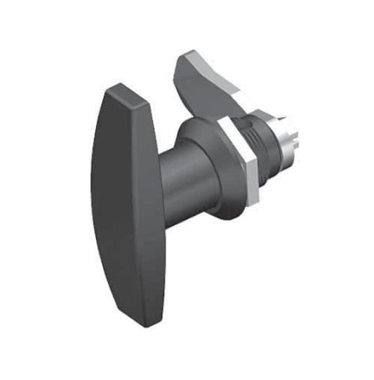 18 GH Non-Locking T-Handle Quarter Turn Lock, Die-Cast Zinc Black Powder Coated - Image 1