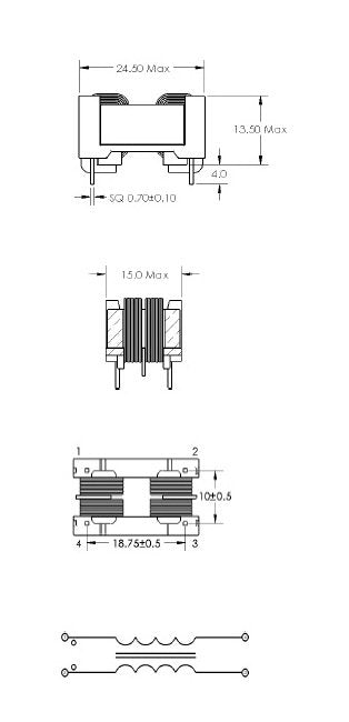 CMF Series 39mH Common Mode Inductor - Image 2