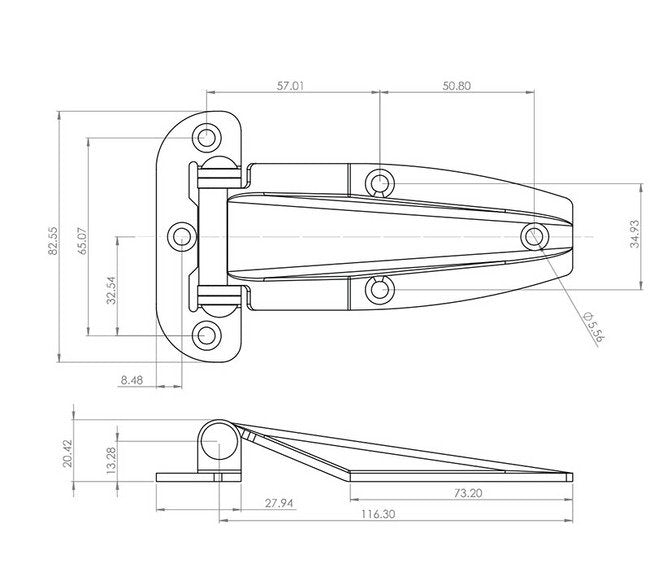 304SS Passivated Stainless Steel Screw-On Hinge - All Electronics Hardware - Image 2