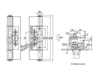 304 Stainless Steel Concealed Hinge - All Electronics Hardware - Image 2
