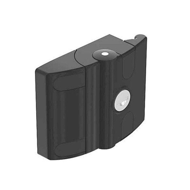 FH333 Slide Door Latch, Black Powder Coated - Keyed, Die-Cast Aluminum - Image 1