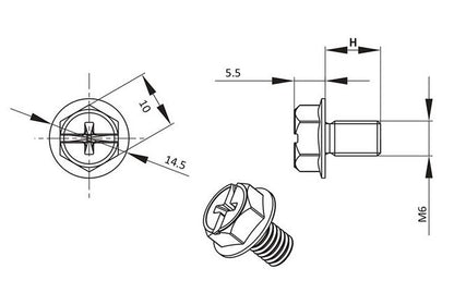 All Electronics Hardware M5 x 10 Zinc Plated Screw - Image 2