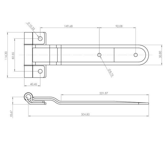 304 Stainless Steel Passivated Screw-On Hinge - Industrial-Grade Truck Accessory - Image 2