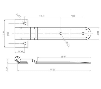304 Stainless Steel Passivated Screw-On Hinge - Industrial-Grade Truck Accessory - Image 2