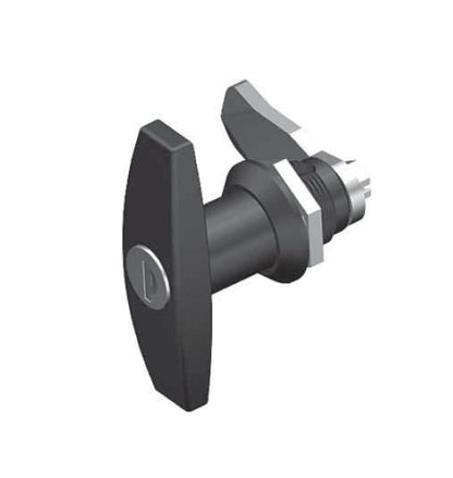 GH 30 Key Lock T-Handle Quarter Turn Lock, Die-Cast Zinc, Black Powder Coated - Image 1