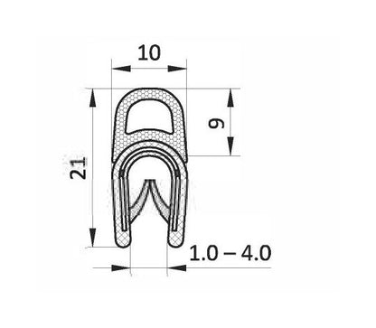 Black Edge Protector with 1.0-4.0mm Clamping Range - Image 2