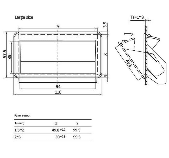 Industrial Polyamide Pocket Pull Handle - Large - Image 2