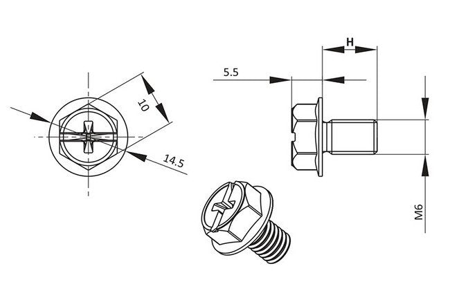 M5 x 6 Zinc Plated Screw - All Electronics Hardware - Image 2