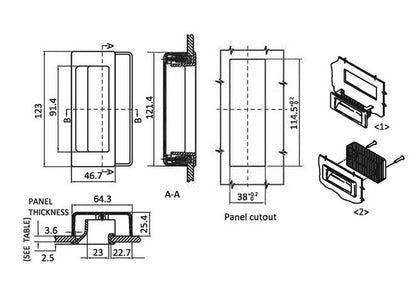 Industrial Glass Filled Polyamide Pocket Pull Handle, 1.8-3.3mm Thickness - Image 2