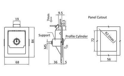 Heavy-Duty Slam to Close Paddle Latch with Insert - Image 2
