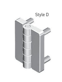 Chrome Plated Screw-On Hinge with 4 M6 Threaded Studs - Style D