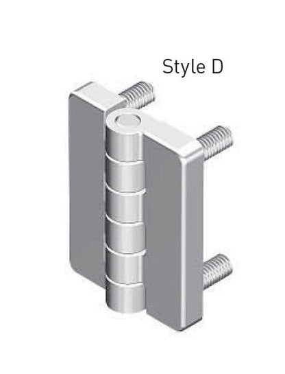 Chrome Plated Screw-On Hinge with 4 M6 Threaded Studs - Style D - Image 1