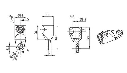 Stainless Steel Rod Adapter for Secure Door Latching (316 SS) - Image 2