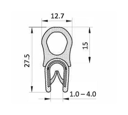 1.0-4.0mm Black Edge Protector w/ Self-Clamping Steel Double Bar Clamp - Image 2
