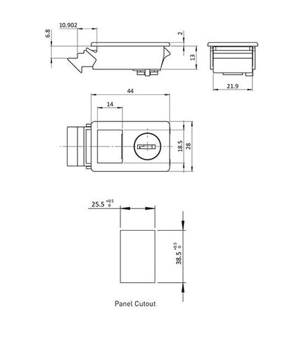 FH333 Key Locking Slide Latch - Industrial Access Hardware - Image 2