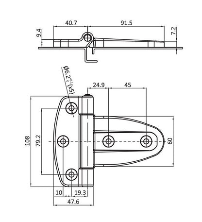 Heavy-Duty Black Powder Coated Screw-On Hinge for Industrial Use - Image 2