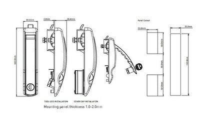 FH2233 Keyed Dust Cap Cam Control Cylinder Lock Lever Handle - Image 2