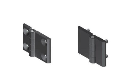 Heavy-Duty M6 Countersunk Screw-On Hinge, Die-Cast Zinc, Black Powder Coated - Image 1