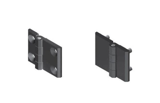 Heavy-Duty M6 Countersunk Screw-On Hinge, Die-Cast Zinc, Black Powder Coated - Image 1