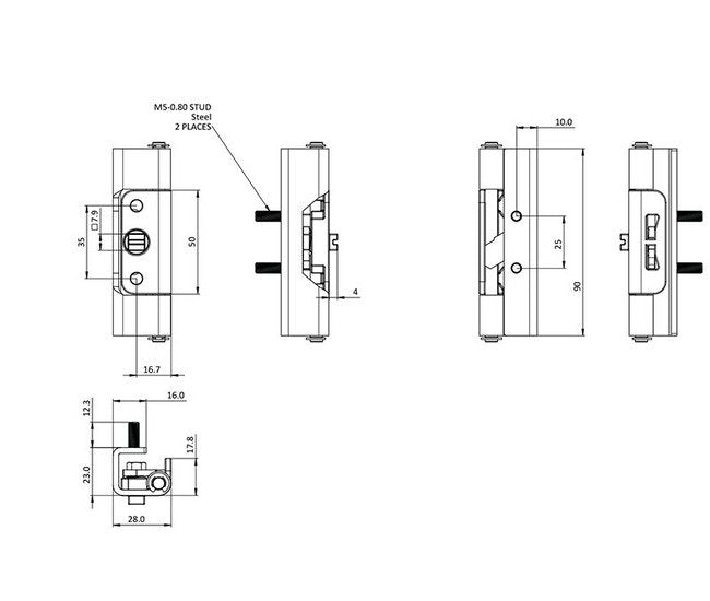 Right Latching Concealed Hinge for Industrial Panels - Image 2