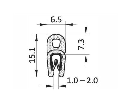 1.0-2.0mm Black Edge Protector Clamp, All Electronics Hardware - Image 2
