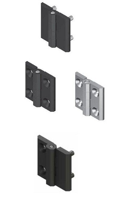 M6 Studs Die-Cast Zinc Chrome Plated Screw-On Hinge Set - Image 1