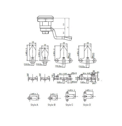 All Electronics Hardware 25 Standard Quarter Turn Cam, Style A, Mild Steel, Zinc Plated - Image 2