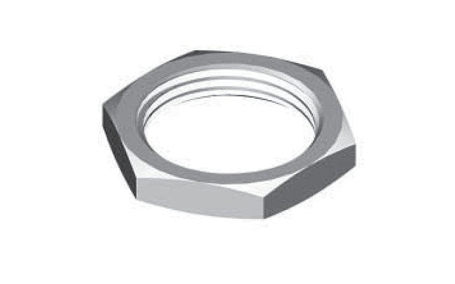 M22 x 1.5 Die-Cast Zinc Lock Nut - Pack of 10, No Ground - Image 1