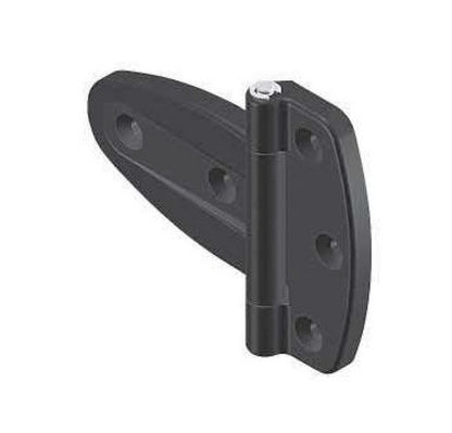 Heavy-Duty Black Screw-On Hinge - All Electronics Hardware K Series - Image 1