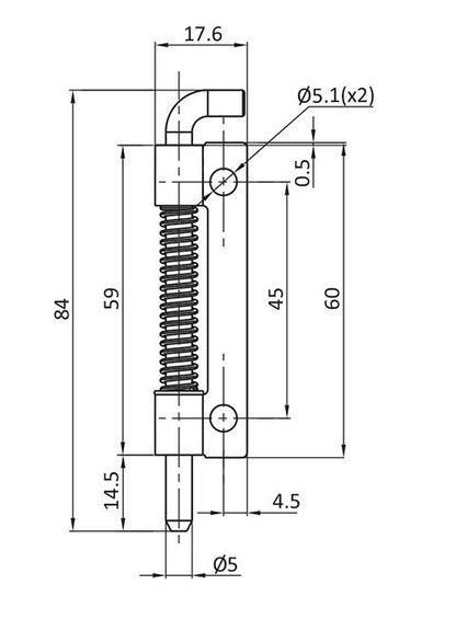 Large Weld-On Right Door Spring Loaded Concealed Hinge - All Electronics Hardware - Image 2